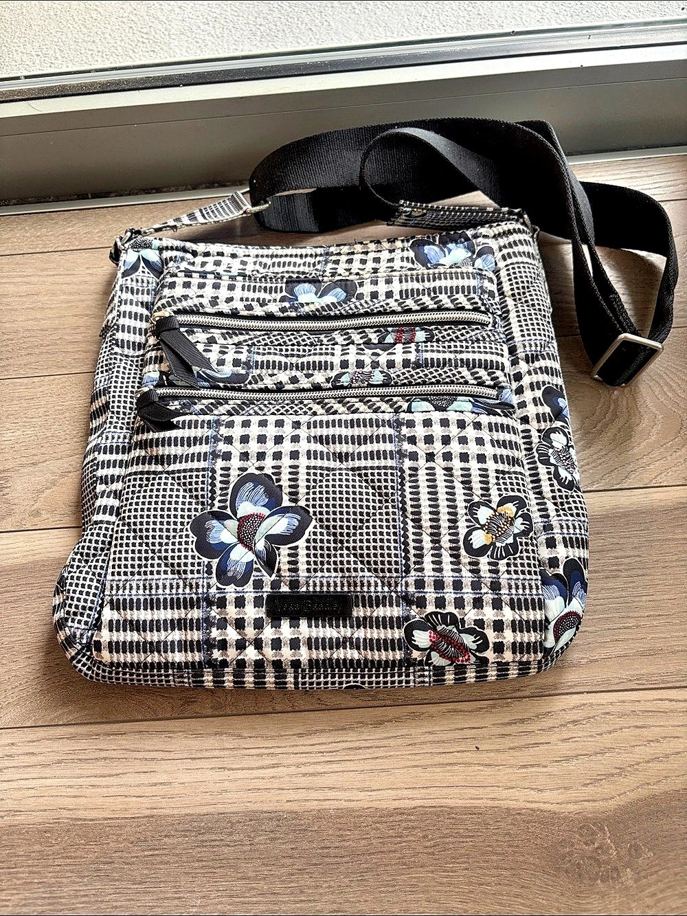 Vera Bradley Hipster Crossbody Bag Black, blue & White